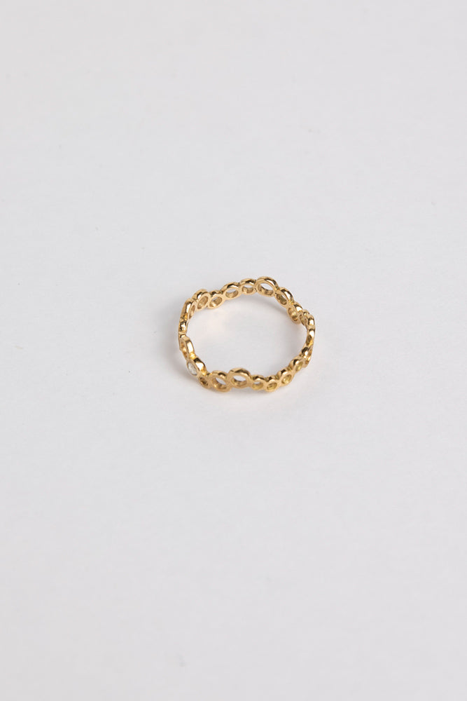 Perche? Rhythm circle white diamond Ring Ring/K18