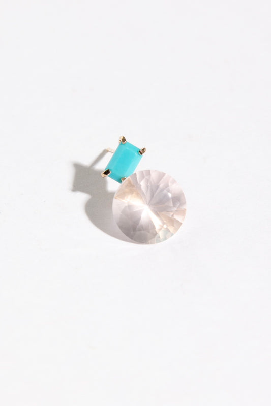 simmon 2 stone earrings rose quartz/K10