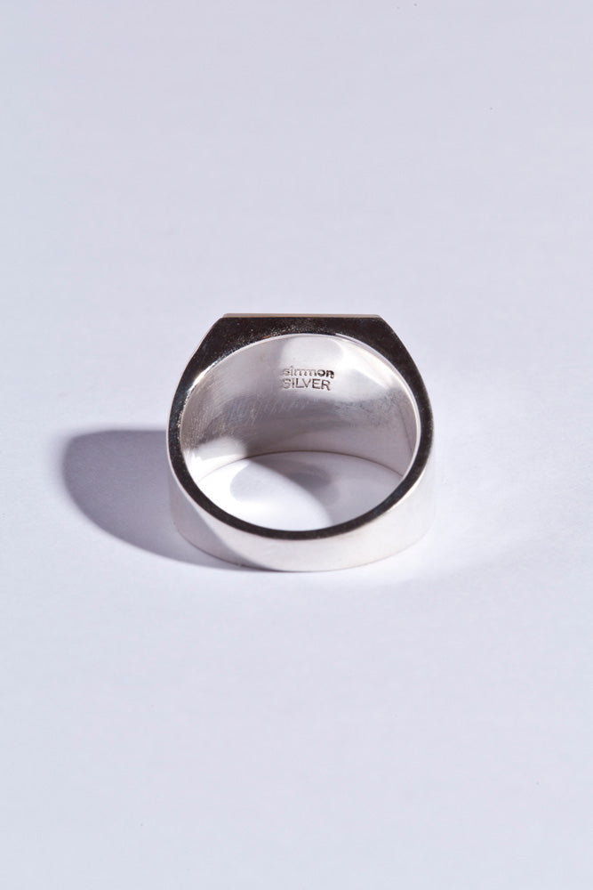simmon SV & SHELL CUT SIGNET RING 白蝶貝リング /Silver