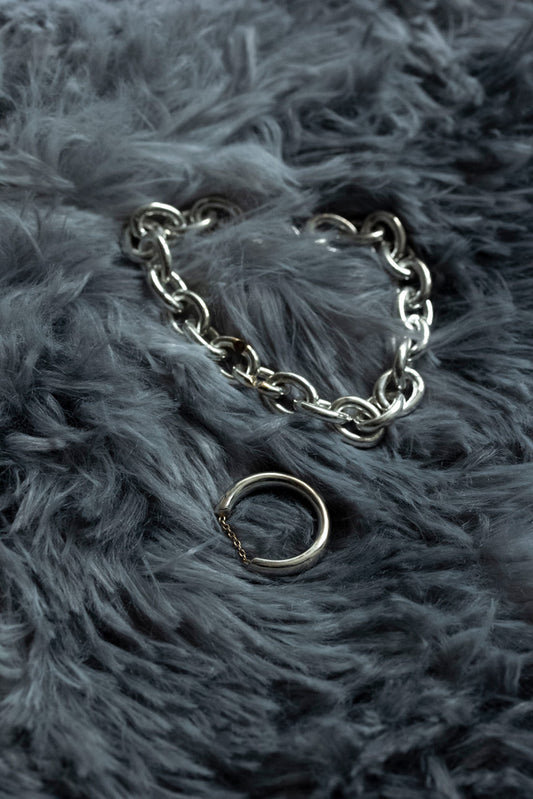 simmon basic half round &amp; chain ring /Silver