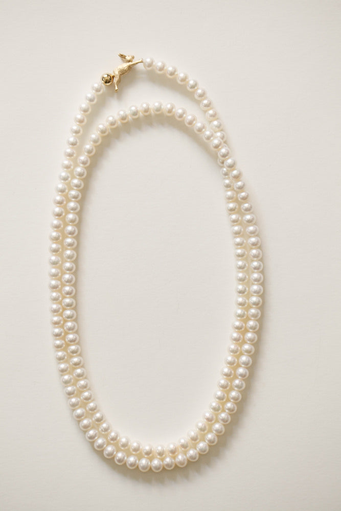 simmon bunny tail pearl necklace bunny tail long necklace