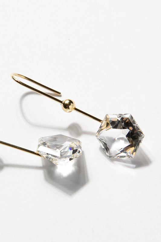Seta Hexagon quartz Long pierced earring クォーツロングピアス/K18