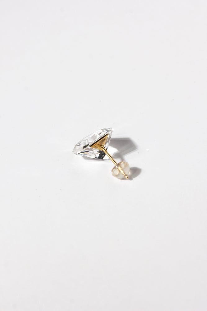 simmon Seta Hexagon quartz pierced earring /K18