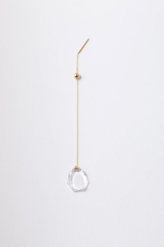 Seta Heptagon quartz chain pierced earring 七角形クォーツピアス/K18