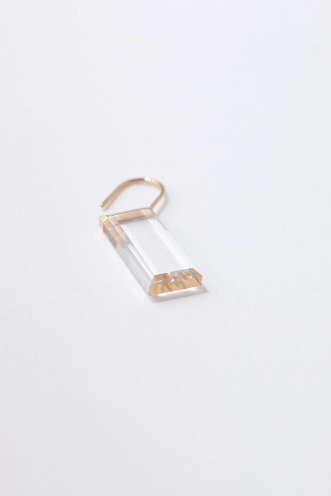 Seta Hang pierced earring Rectangle long 長方形クォーツピアス/K18