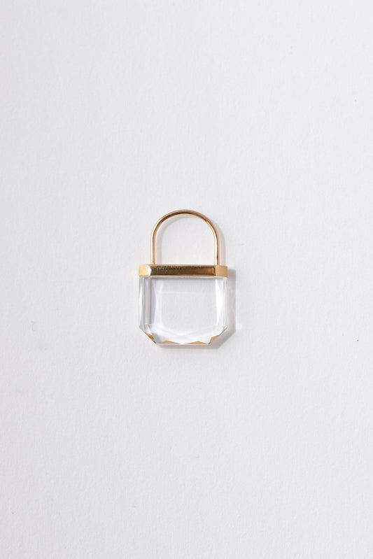 simmon Seta Hang pierced earring Hexagon 六角形クォーツピアス/K18