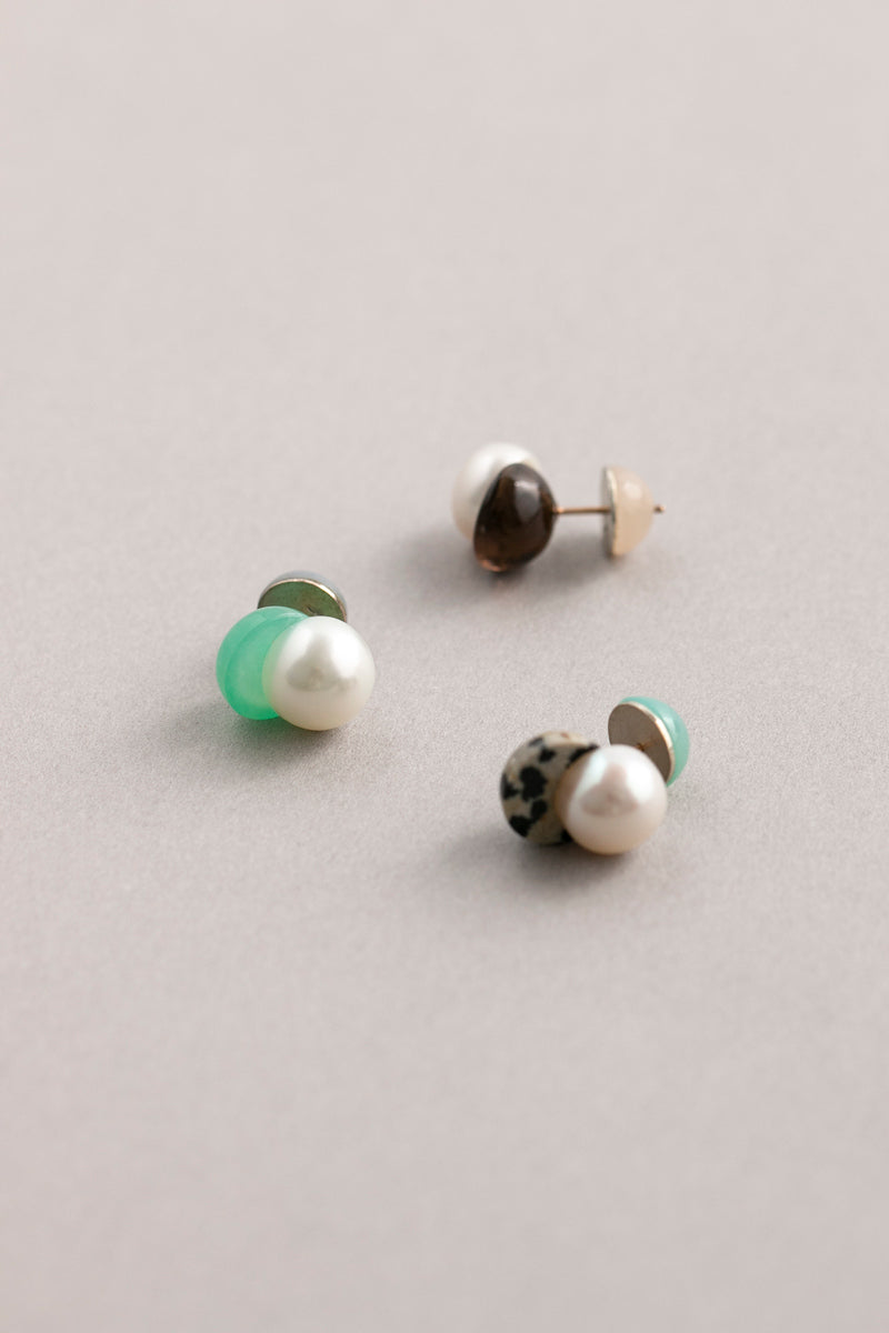 yull. toricolor chrysoprase earrings/K10