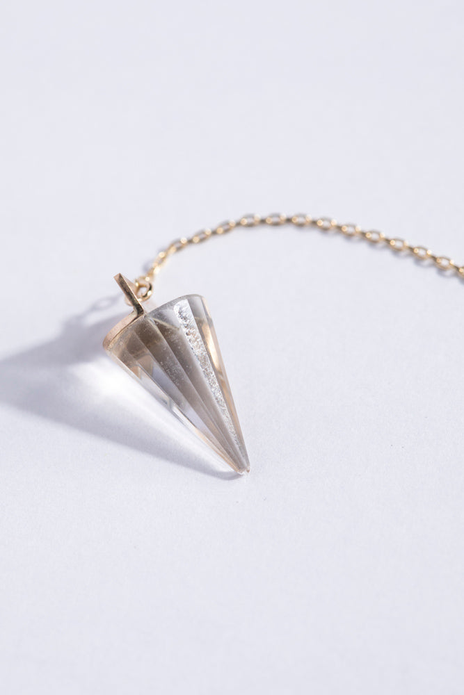 yull. GEOMETRY rock crystal long earrings/K10