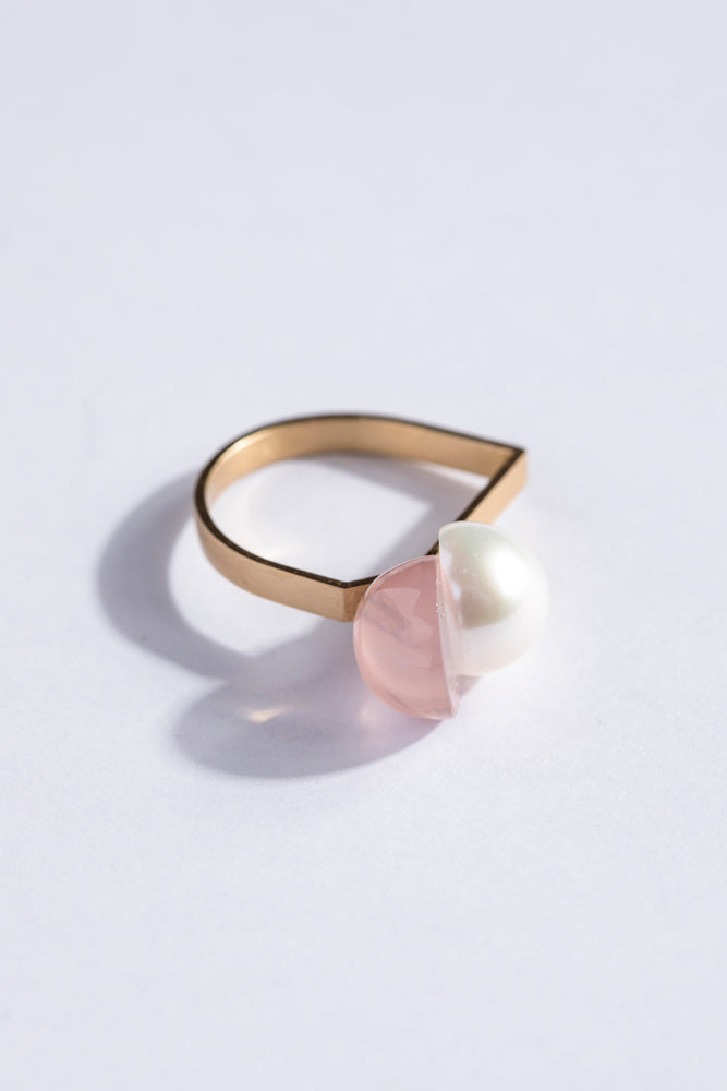 yull. toricolor rose quartz ring/K10