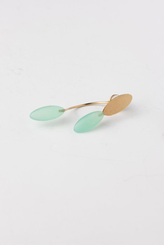 yull. ditto marquise earrings/chrysoprase/K10