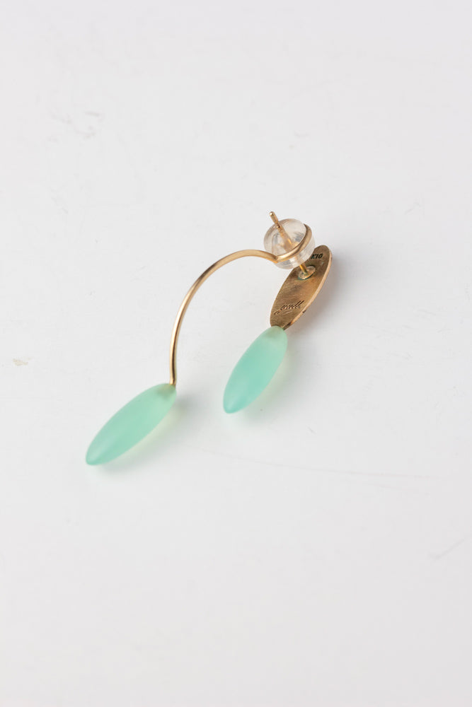 yull. ditto marquise earrings/chrysoprase/K10